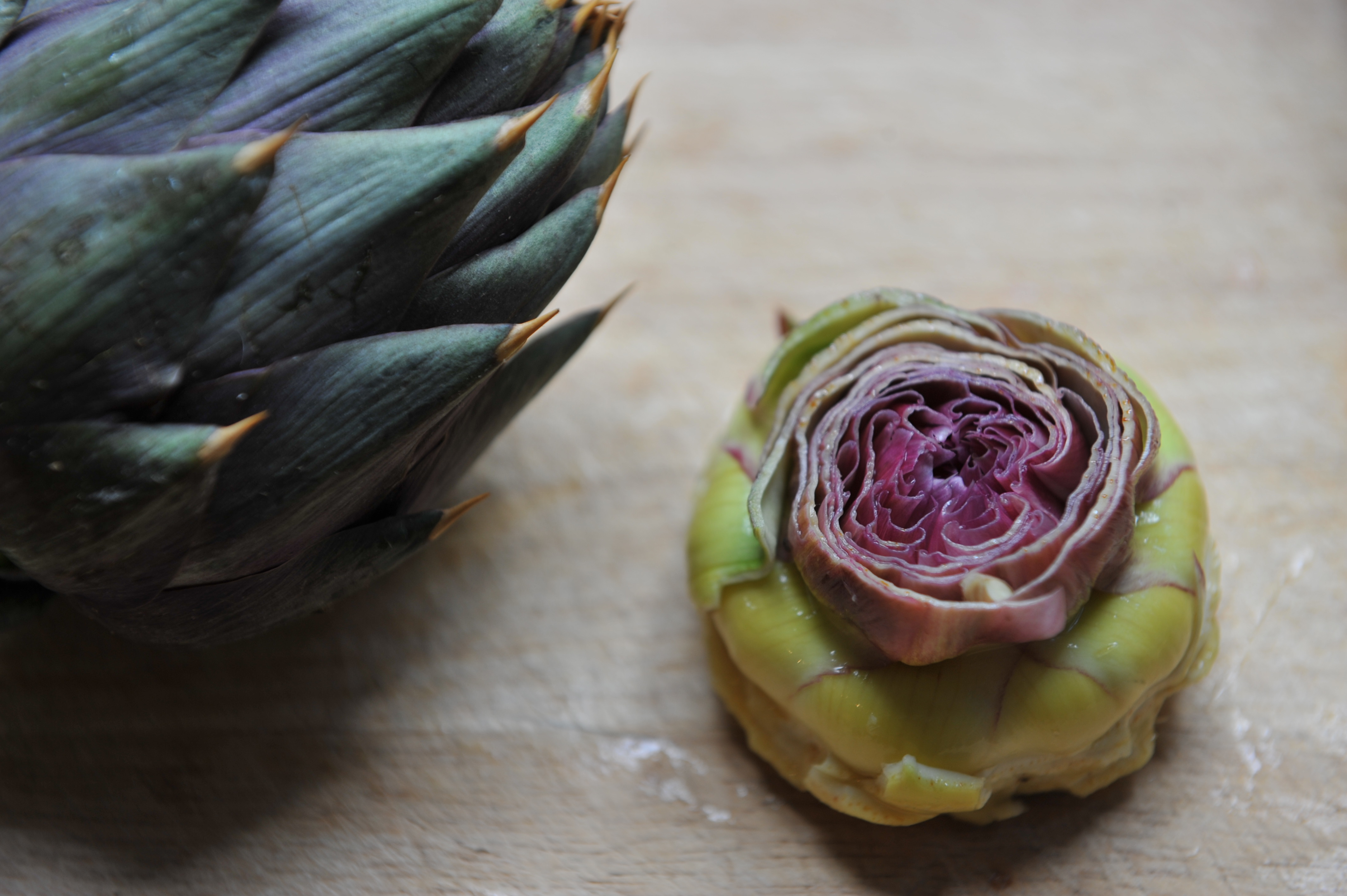 Artichaut violet cru au parmesan fraîchement râpé - Les conseils de Babsie